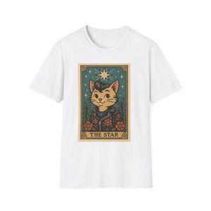 Cat Graphic T-Shirt White The Star Unisex Tee